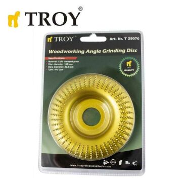 TROY 25070 Avuç Taşlamalar için Ahşap Törpü Diski Toroidal 100mm