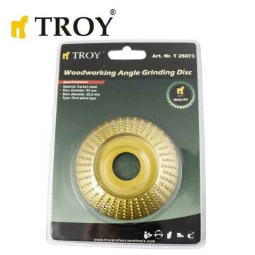 TROY 25073 Yarık Küre Avuç Taşlamalar için Ahşap Törpü Diski 100mm