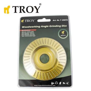 TROY 25072 Konik Avuç Taşlamalar için Ahşap Törpü Diski 100mm