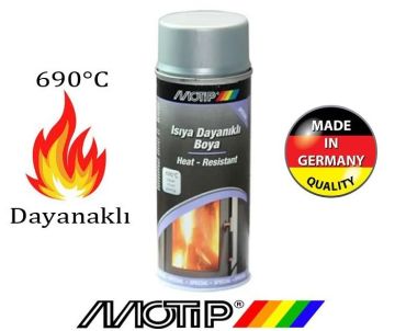 Motip Gümüş Gri 690° Derece Isıya Dayanıklı Yanmaz Sprey Boya 400 ML