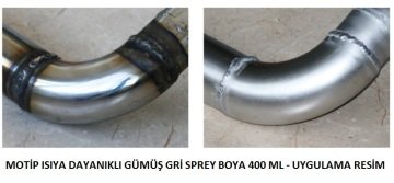 Motip Gümüş Gri 690° Derece Isıya Dayanıklı Yanmaz Sprey Boya 400 ML