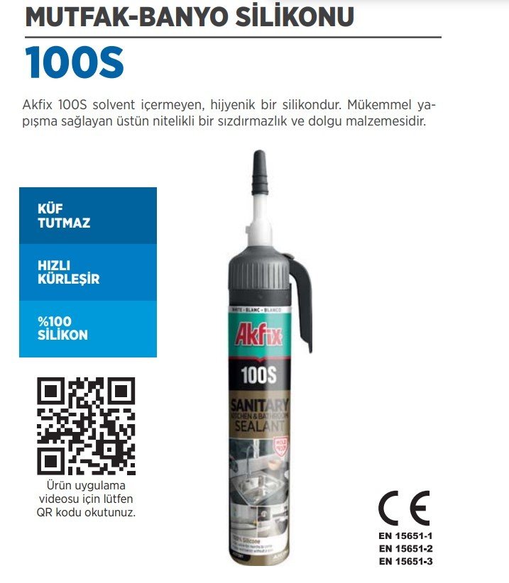 Akfix 100S Üniversal Silikon 310 ml ( 24 Adet )