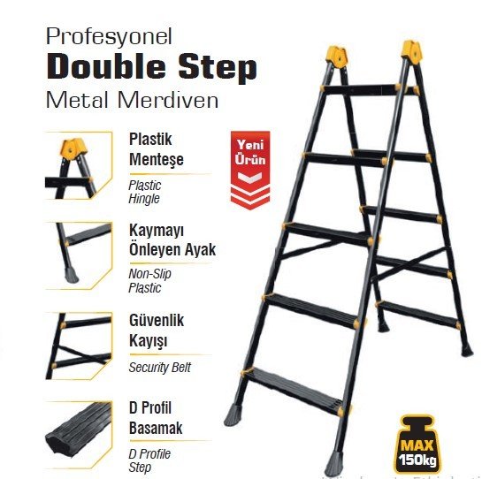 SGS Profesyonel Double Step Metal Merdiven