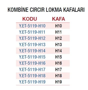 EMAX ET-5119 Havalı Kombine Cırcır Anahtarı ve Lokma Uçları