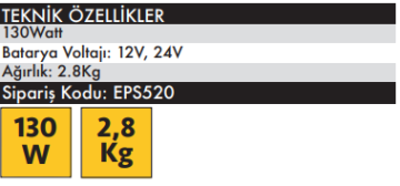 EPS Charce 20 Akü Şarj Cihazı 130 Watt