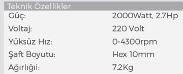 MAX EXTRA MXV105 Beton Vibratörü  2000 Watt, 2.7Hp