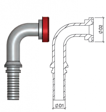 Flanşlı Dirsek Hortum Rakorları 3000psi