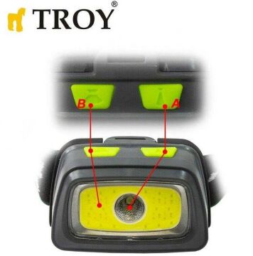 TROY 28202 COB LED Kafa Lambası 3 Renkli