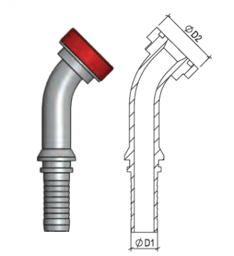 Flanşlı 45° Hortum Rakorları 6000psi