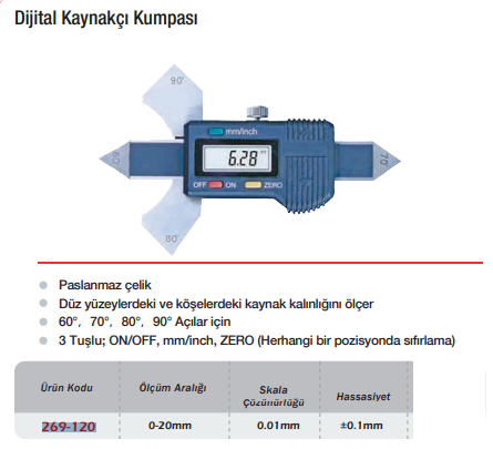 WERKA Dijital Kaynakçı Kumpası 0-20m