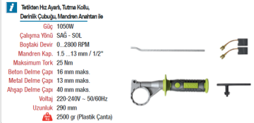 VIDO Elektrikli Darbeli Matkap 1050 Watt