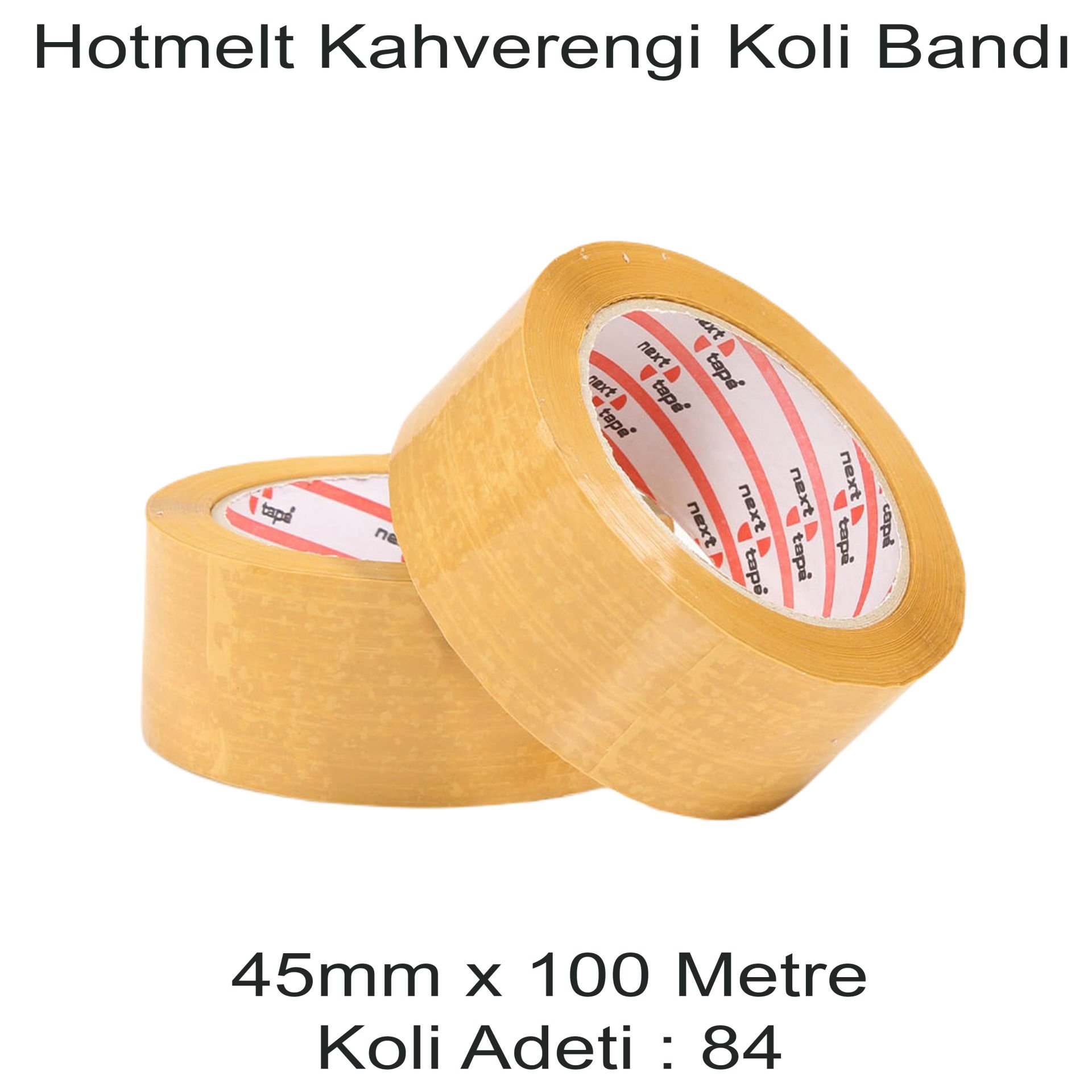 NEXT TAPE Hotmelt Kahverengi Koli Bandı 45mm x 100 Metre (84 Adet)