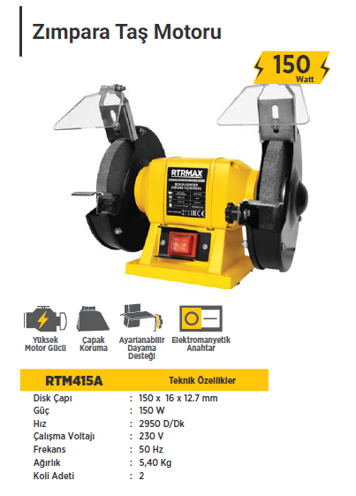 RTR Max Zımpara Taş Motoru (150 Watt)