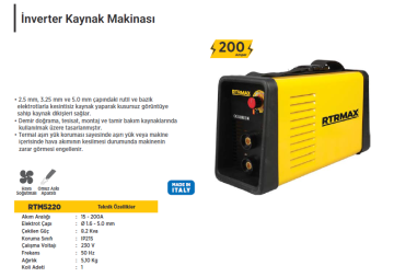 RTR Max İnverter Kaynak Makinası 200 Amper