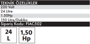 FİAC DE 150 Süper Sessiz Dişci Hava Kompresörü 24 Litre