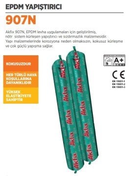 AKFİX 907N Epdm Mastik (Sosis) Siyah / 600 ml / 12 Adet