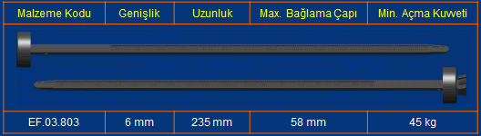 Pemsan Tokalı Kablo Bağları 6 mm x 235 mm (250 Adet)