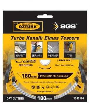 SGS Turbo Kanallı Elmas Testere Seramik-Beton-Mermer Kesici