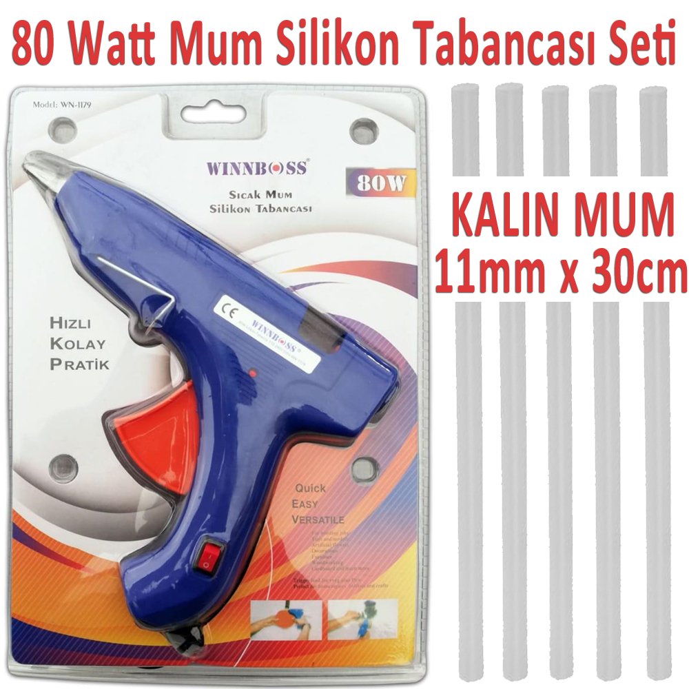 WİNNBOSS 80 Watt Sıcak Mum Silikon Tabancası Anahtarlı