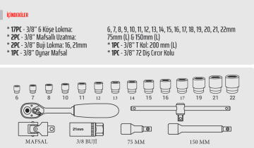 RiCO 3/8 Lokma Seti Takımı 24 Parça (007-RC3028)