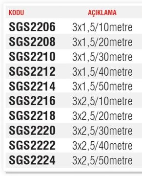 SGS Uzatma Kablo Kauçuk Tekli Priz - Topraklı Monofoze Entegre Priz