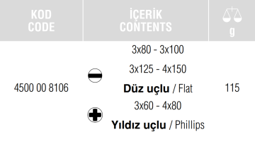 İzeltaş Elektronikçi Tip Klemens Tornavida Seti (6 Parça) (4500 00 8106)