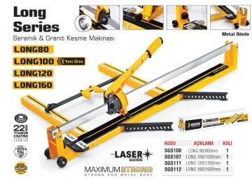 SGS108 Lazerli Kesim - Long 108 Uzun Seramik Granit Fayans Kesme Makinası 800mm