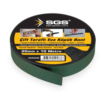 SGS 2537 Çift Tarafku Eva Köpük Bant 15mm x 10 metre ( 78 Adet )