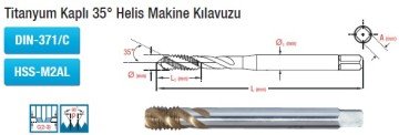 MAİER  Titanyum Kaplı 35° Helis Makine Kılavuzu (DIN-371/C) (HSS-M2AL)