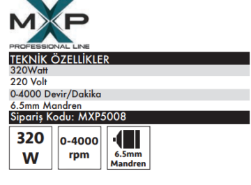 MAX EXTRA MXP5008 Darbesiz Matkap Seti 320 WATT