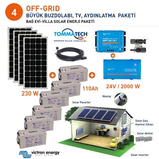 Victron Büyük Buzdolabı Solar Bağ Evi- Villa Paketi 4