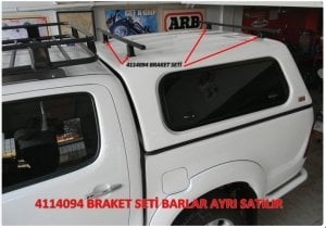 2015+ TOYOTA HILUX CAMLI KASA KABİNİ ÜZERİ ARB ARAÇ ÜZERİ ÇADIR VE PORT BAGAJ MONTAJ BRAKETİ