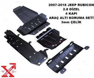 2007-2018 JEEP RUBICON 2.8CRD 4 KAPI ARAÇ ALTI KORUMA SETİ 4 PARÇA 3mm ÇELİK