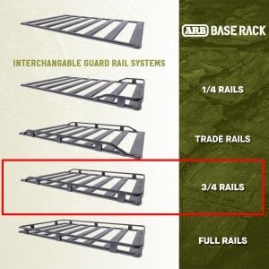 ARB BASE RACK PORT BAGAJ İÇİN 3 ÇEVRESİ YÜKSEK RAY SİSTEMİ