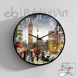 London Londra Clock El Yapımı Büyük Boy Duvar Saati