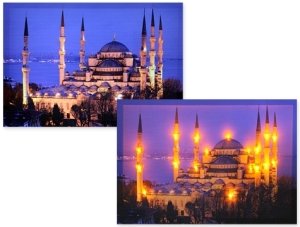 İstanbul Eminönü Galata Işıklı Kanvas Tablo