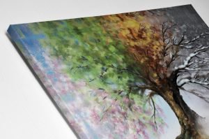 Yağlıboya Ağaç Led Işıklı Canvas Tablo