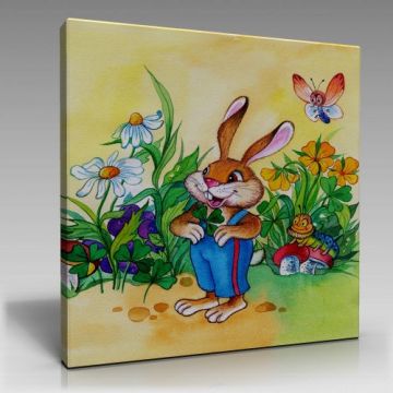 yağlıboya tavşan kanvas tablo