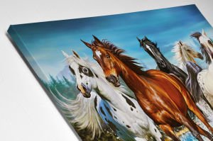 Atlar  Led Işıklı Kanvas Tablo