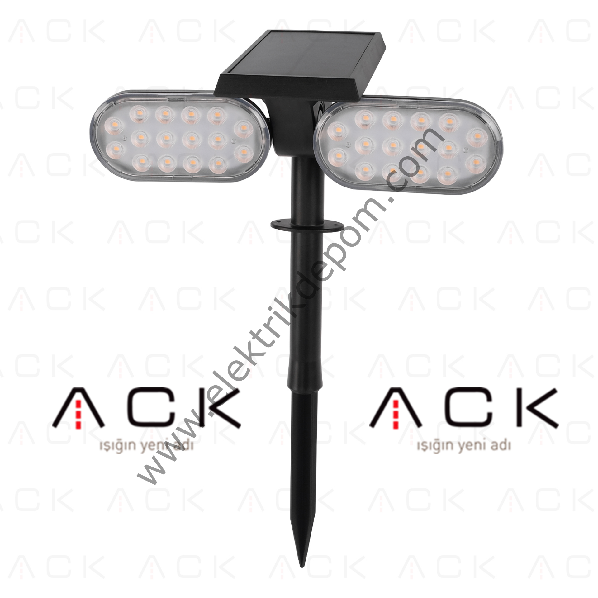 ACK Hareketli Solar LED Bahçe Armatürü YEŞİL