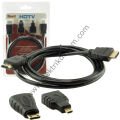 POWERMASTER 1.5 METRE 3'LÜ SET HDMI KABLO (MICRO HDMI HDMI*MİNİ HDMI HDMI)