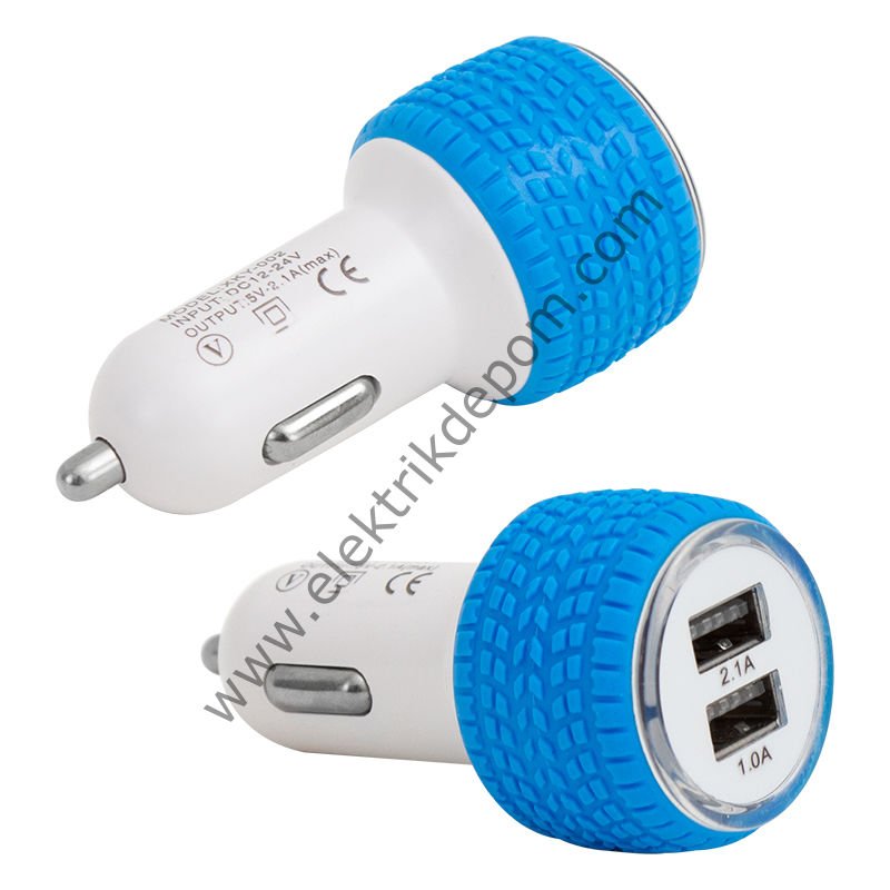 POWERMASTER XKY-002/D31 5 VOLT 2.1 AMPER ÇİFT USB'Lİ OTO ÇAKMAK ADAPTÖR