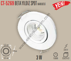 CATA 3W BETA YILDIZ SPOT HAREKETLİ 4000K / CT-5269