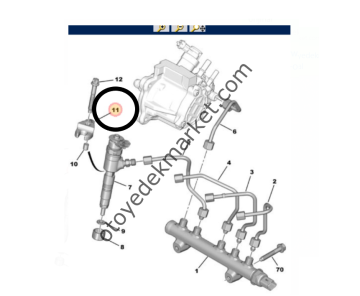 Peugeot 206 Enjektör Bağlantı Çatalı (Orijinal)