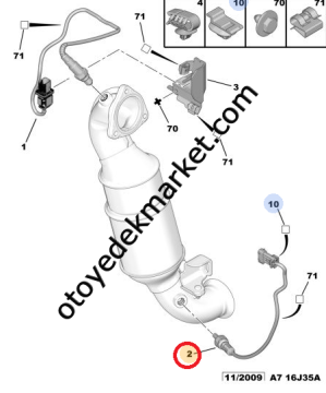 Peugeot Rcz (2010-2015) 1.6 Benzinli Alt Oksijen Sensörü (Orijinal)