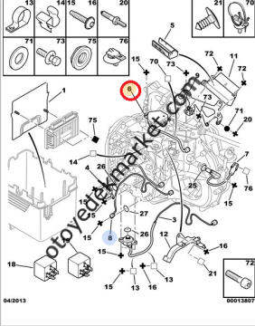 Peugeot 406 (1997-2004) Otomatik Vites Kontaktör Şalter (Hellux)