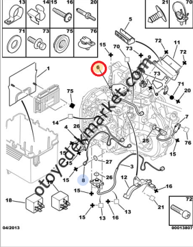 Peugeot 307 (2001-2008) Otomatik Vites Kontaktör Şalter (Hellux)