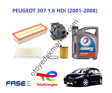 Peugeot 307 (2001-2008) 1.6 Hdi Filtre Bakım Seti ve Total Yağı