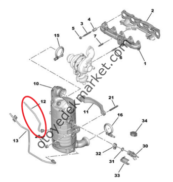 Citroen Spacetourer (2020-2022) 1.5 Blue Hdi Partikül Filtresi Üst Basınç Borusu (Orijinal)