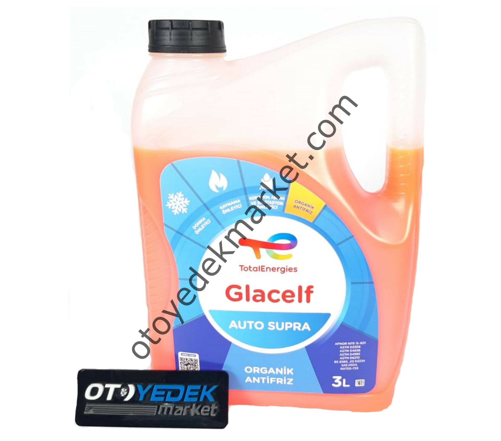 Total Antifriz Auto Supra Glacelf Organik Antifriz Kırmızı 3 Litre (Total)